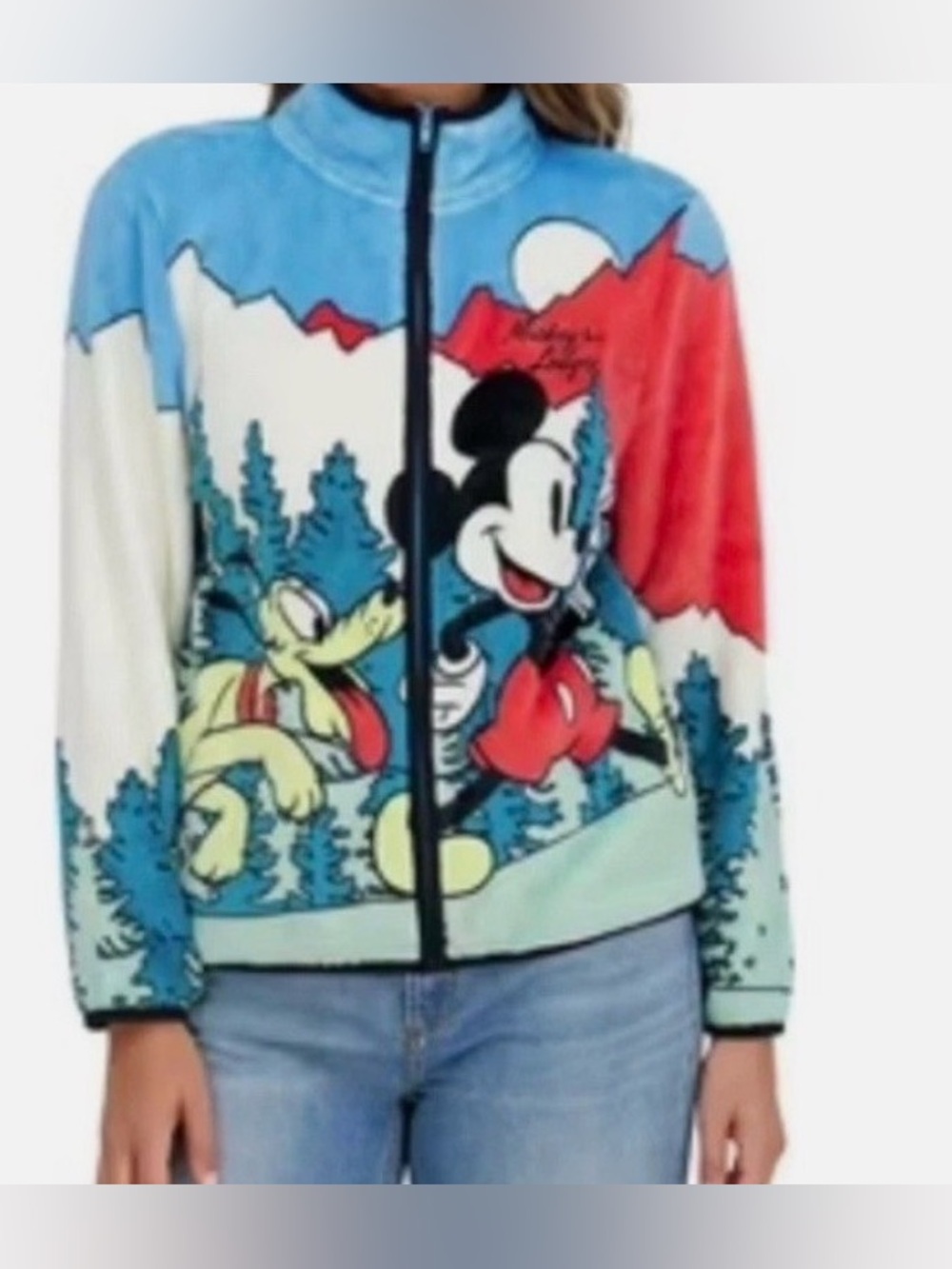 Mickey Mouse Graphic Zip-Up Jacket - Blue & Red
